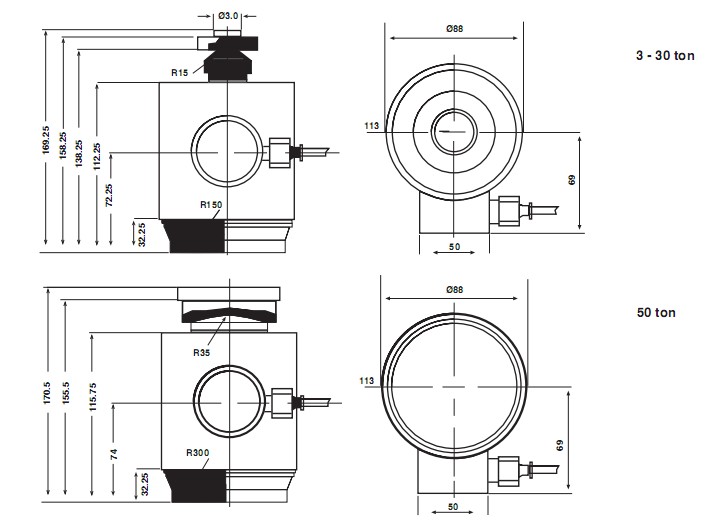 Tedea-Huntleigh 120柱式称重传感器