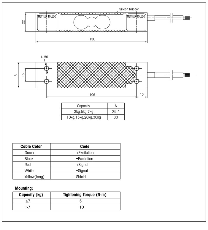 梅特勒托利多MT1022-3kg称重传感器